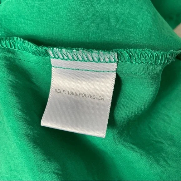 Modern Works short cap sleeves solid green top blouse 2X - Picture 4 of 8